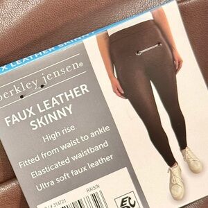 Berkeley Jensen Faux Leather Skinny Pants NWT -size XL